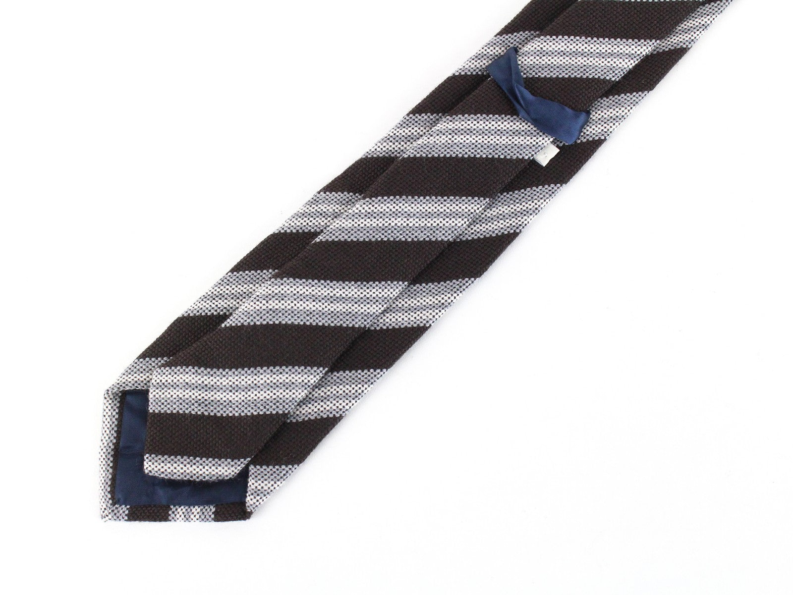 SUITSUPPLY Men Tie 150 x 8 cm Brown Wool Silk Striped Pointed-End Formal