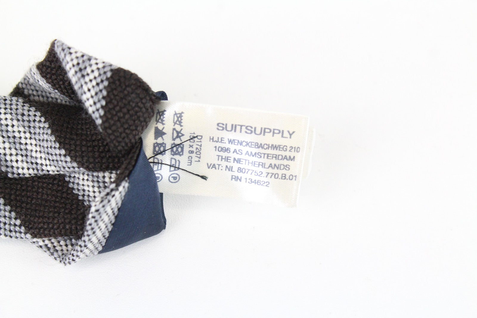 SUITSUPPLY Men Tie 150 x 8 cm Brown Wool Silk Striped Pointed-End Formal