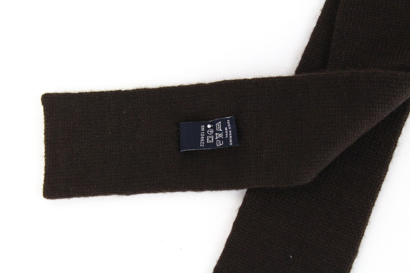 SUITSUPPLY Men Tie ~144 x 6 cm Brown Pure Merino Wool Knitted Squared-End