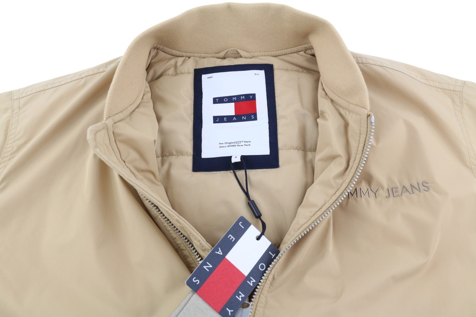 TOMMY HILFIGER Tjm Classics Bomber Men Jacket S Beige Padded Full Zip RRP209