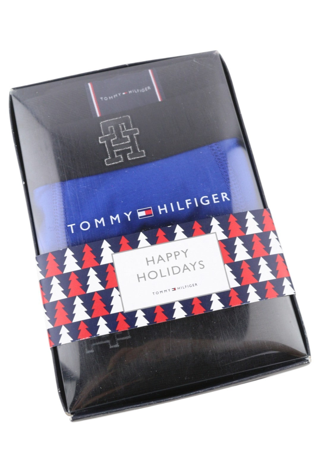 TOMMY HILFIGER Men Underwear S Blue Trunk Print & Sock Set Boxers Embroidered