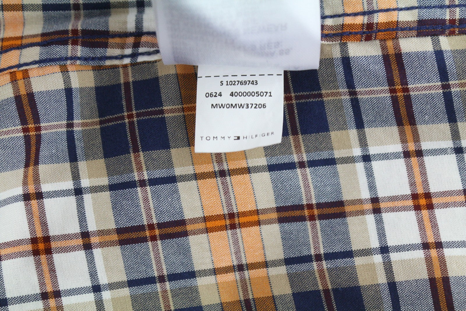 TOMMY HILFIGER THFlex Poplin Men Shirt M Colourful Plaid Button-Down Collar
