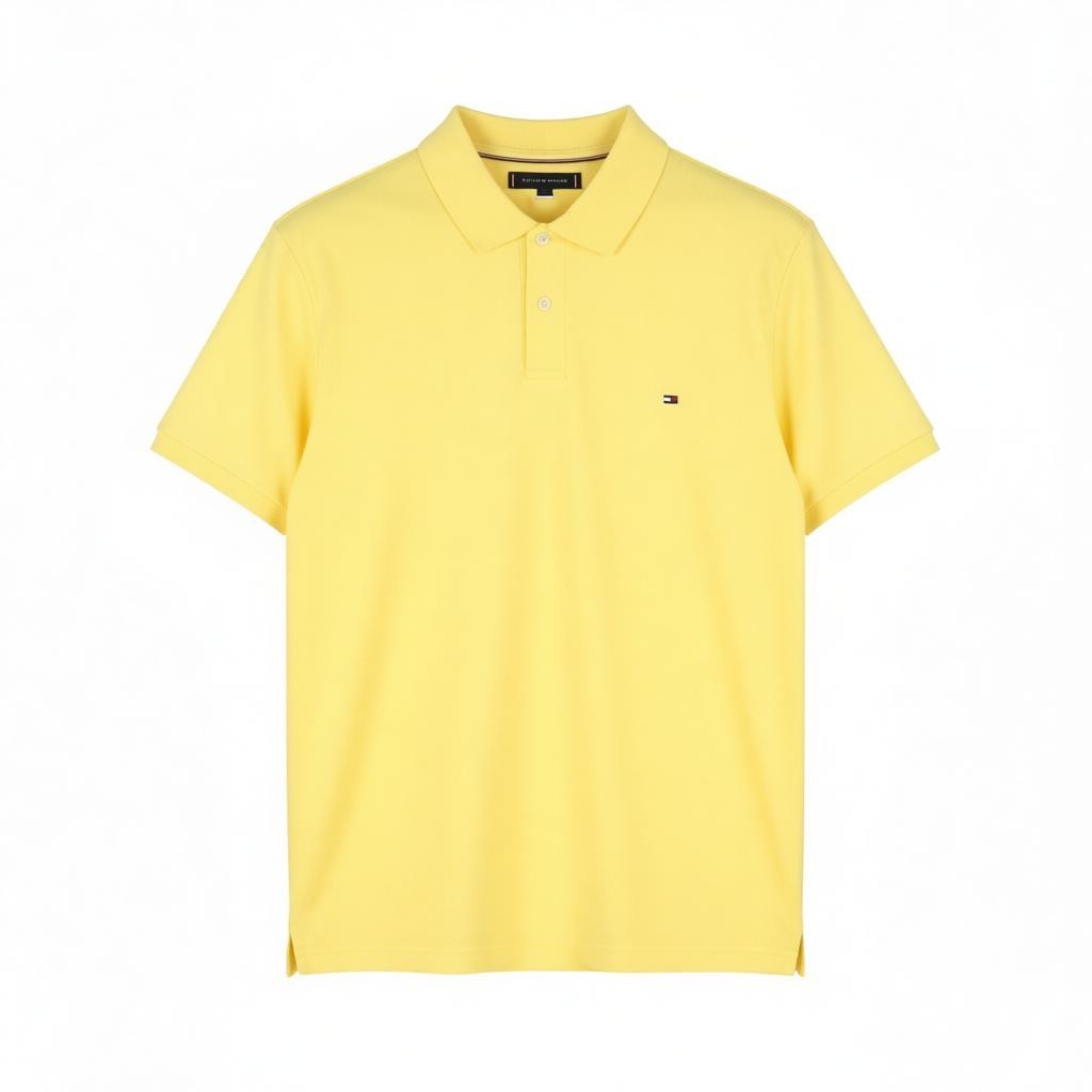 TOMMY HILFIGER Liquid Cotton Reg Men Polos L Citronelia Regular Short Sleeve