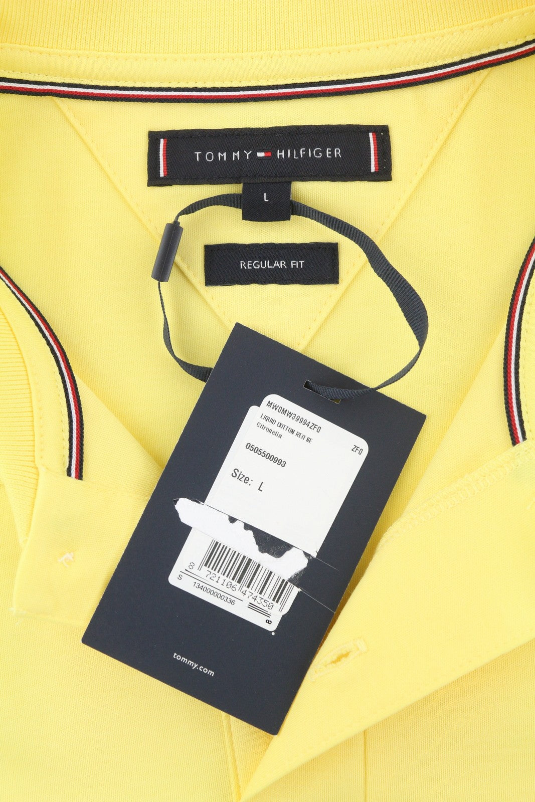 TOMMY HILFIGER Liquid Cotton Reg Men Polos L Citronelia Regular Short Sleeve
