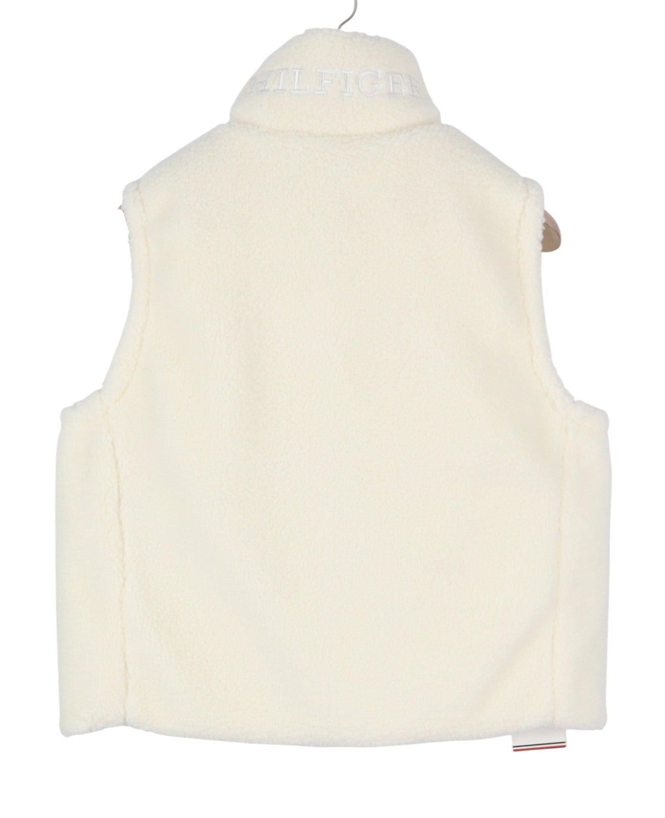 TOMMY HILFIGER Down Rev Teddy Women Waistcoat M Ivory Reversible High Neck