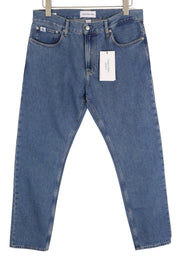 CALVIN KLEIN Authentic Straight Men Jeans W32/L32 Blue Zip Fly Casual Denim