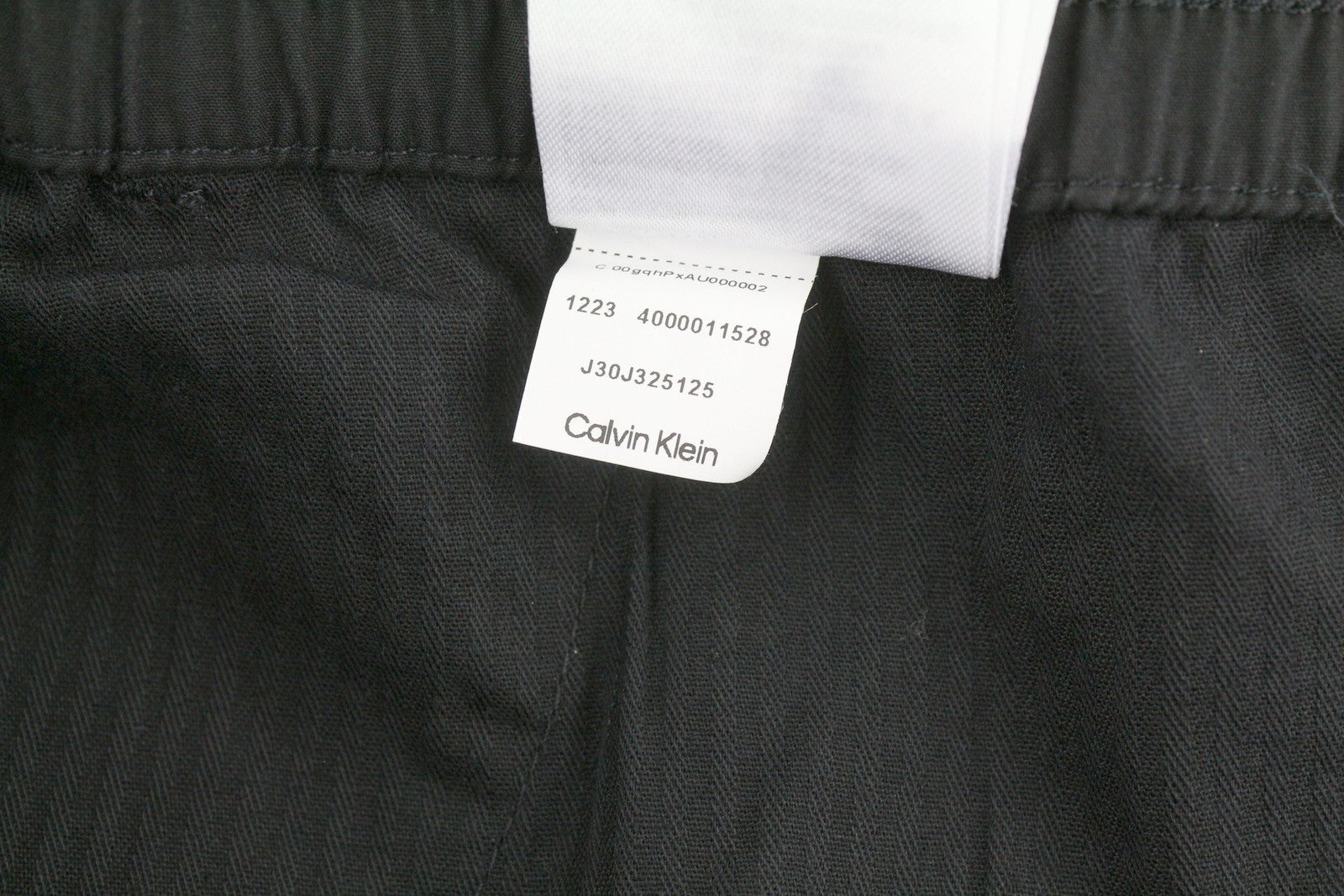 CALVIN KLEIN Utility Cotton Pop Men Trousers S Black Cargo Elastic Waist Logo