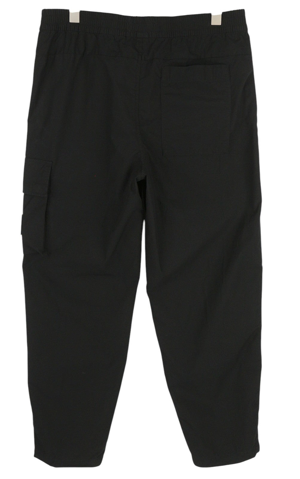 CALVIN KLEIN Utility Cotton Pop Men Trousers 2XL Black Cargo Elastic Waist Logo