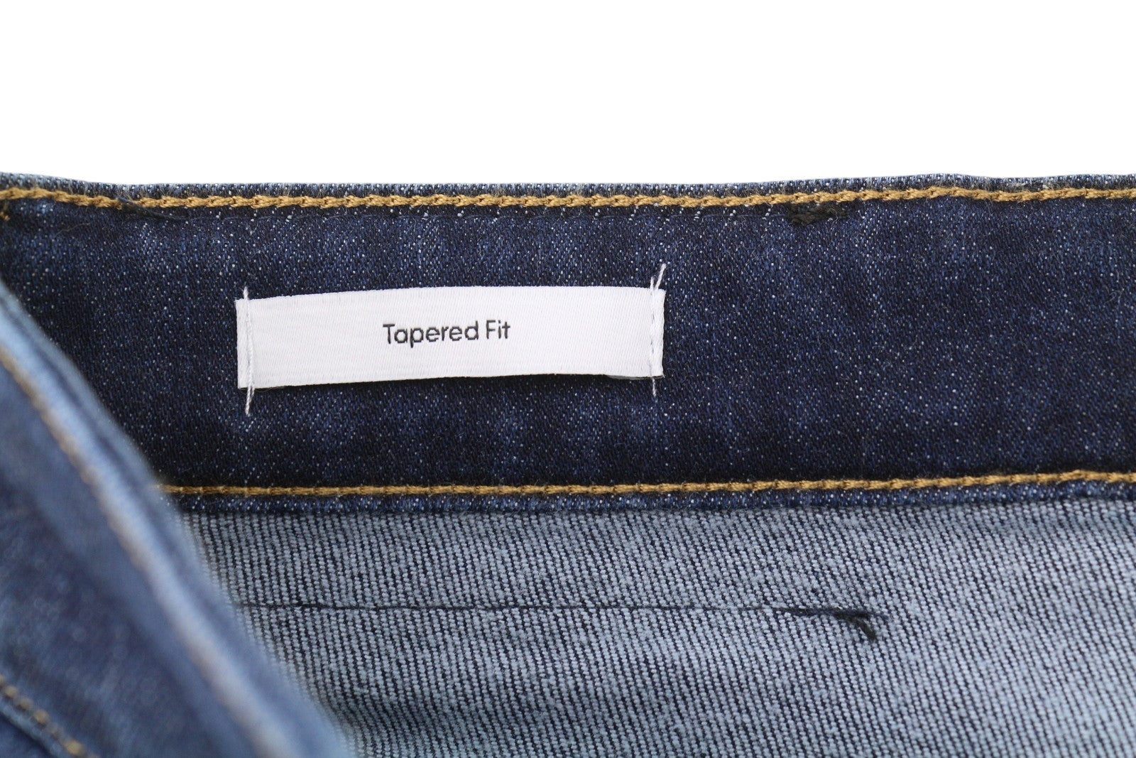 CALVIN KLEIN Tapered Rinse Blue Men Jeans W30/L30 Dark Blue Zip Logo Denim