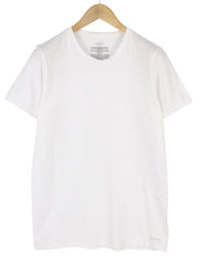 CALVIN KLEIN Classic Men T-Shirt M White Crew Neck Tricot Short Sleeve 2 Pack