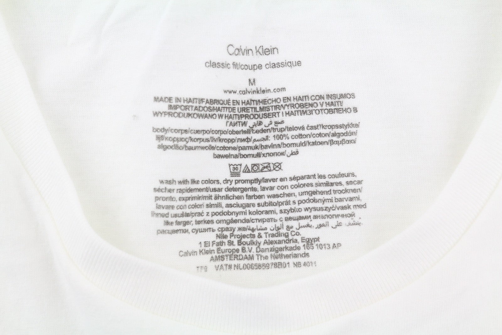 CALVIN KLEIN Classic Men T-Shirt M White Crew Neck Tricot Short Sleeve 2 Pack