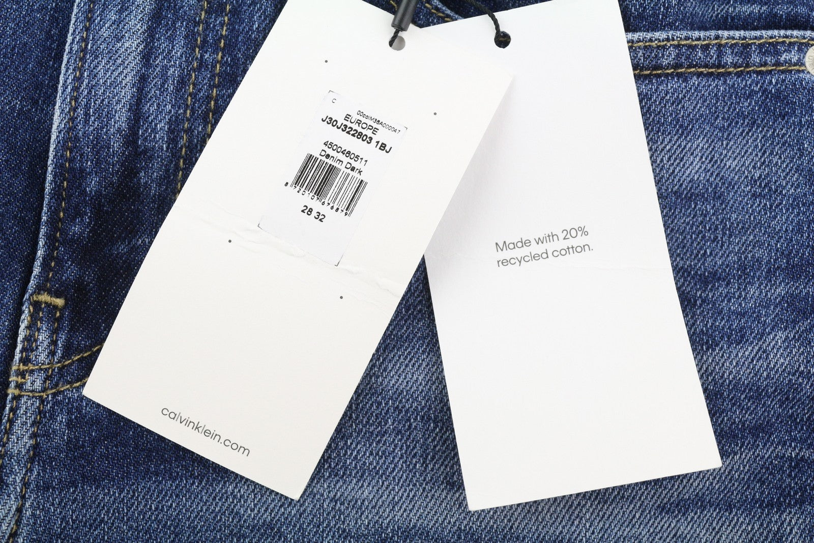 CALVIN KLEIN Slim Taper Men Jeans W28/L32 Blue Washed Faded Ripped Distress