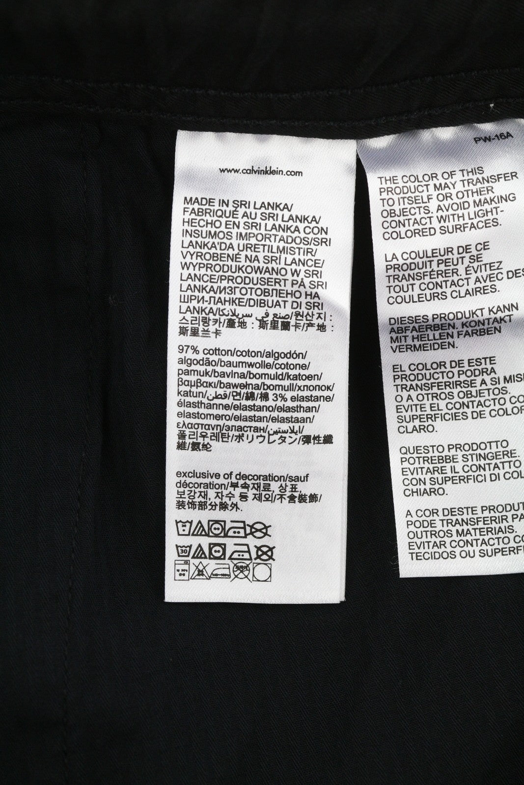 CALVIN KLEIN Straight Cargo Men Trousers M Black Patch Pockets Regular Fit Dark