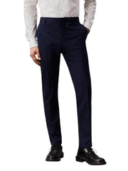 CALVIN KLEIN Stretch Wool Slim Men Trousers W30 Blue Flat Front Classic RRP139