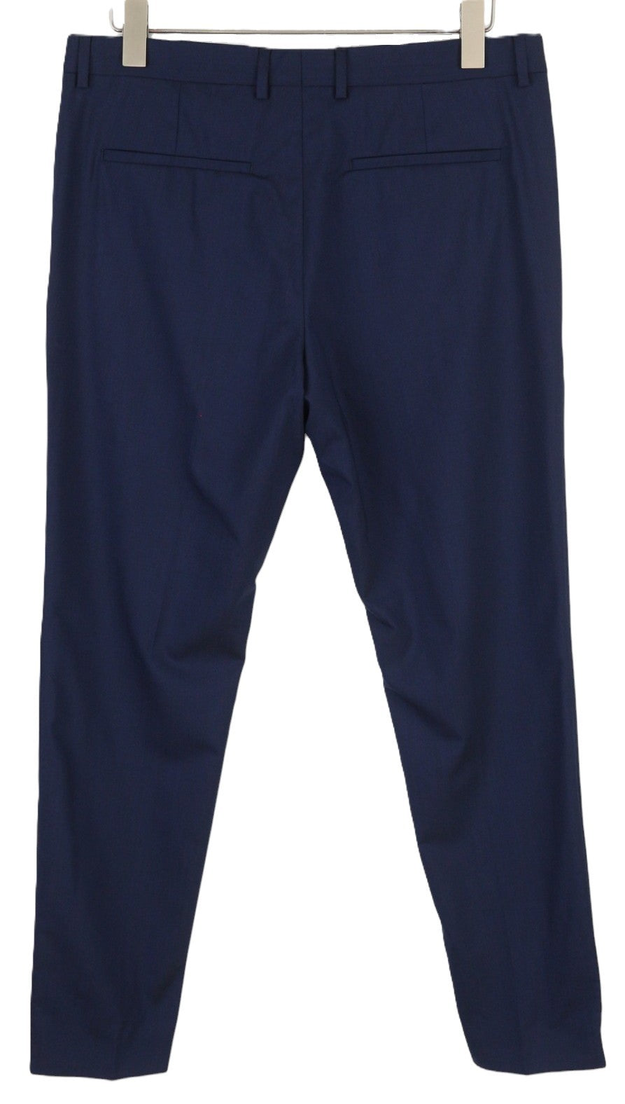 CALVIN KLEIN Stretch Wool Slim Men Trousers W38 Blue Flat Front Classic RRP139