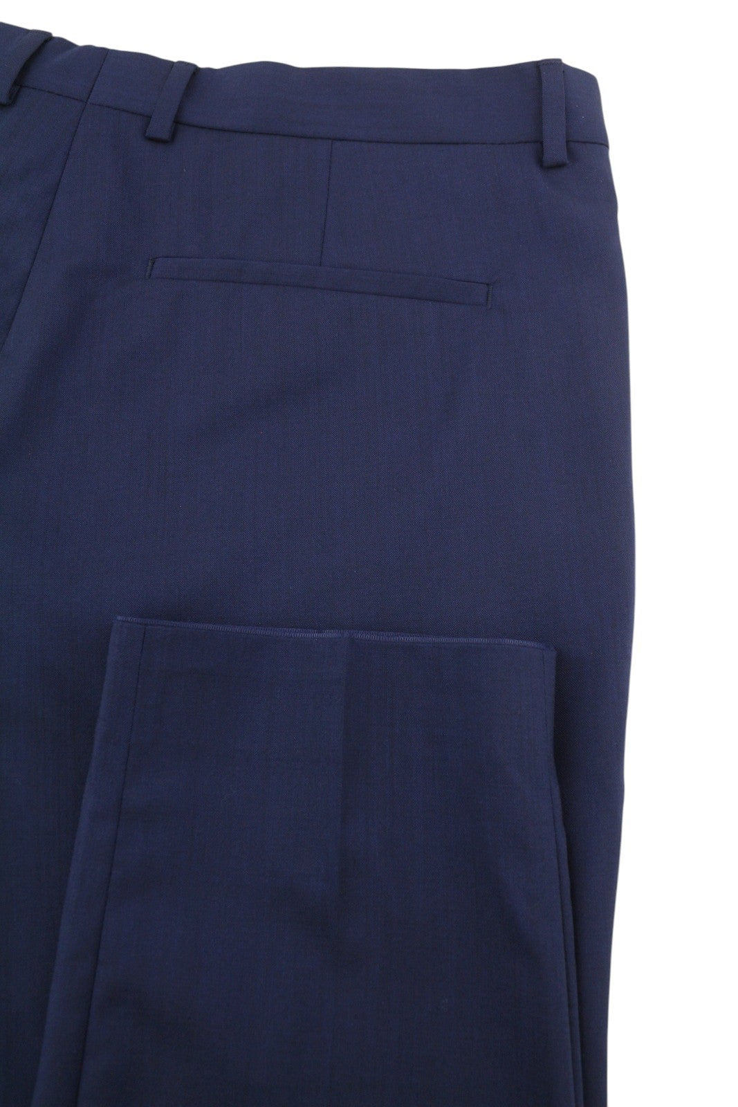CALVIN KLEIN Stretch Wool Slim Men Trousers W38 Blue Flat Front Classic RRP139