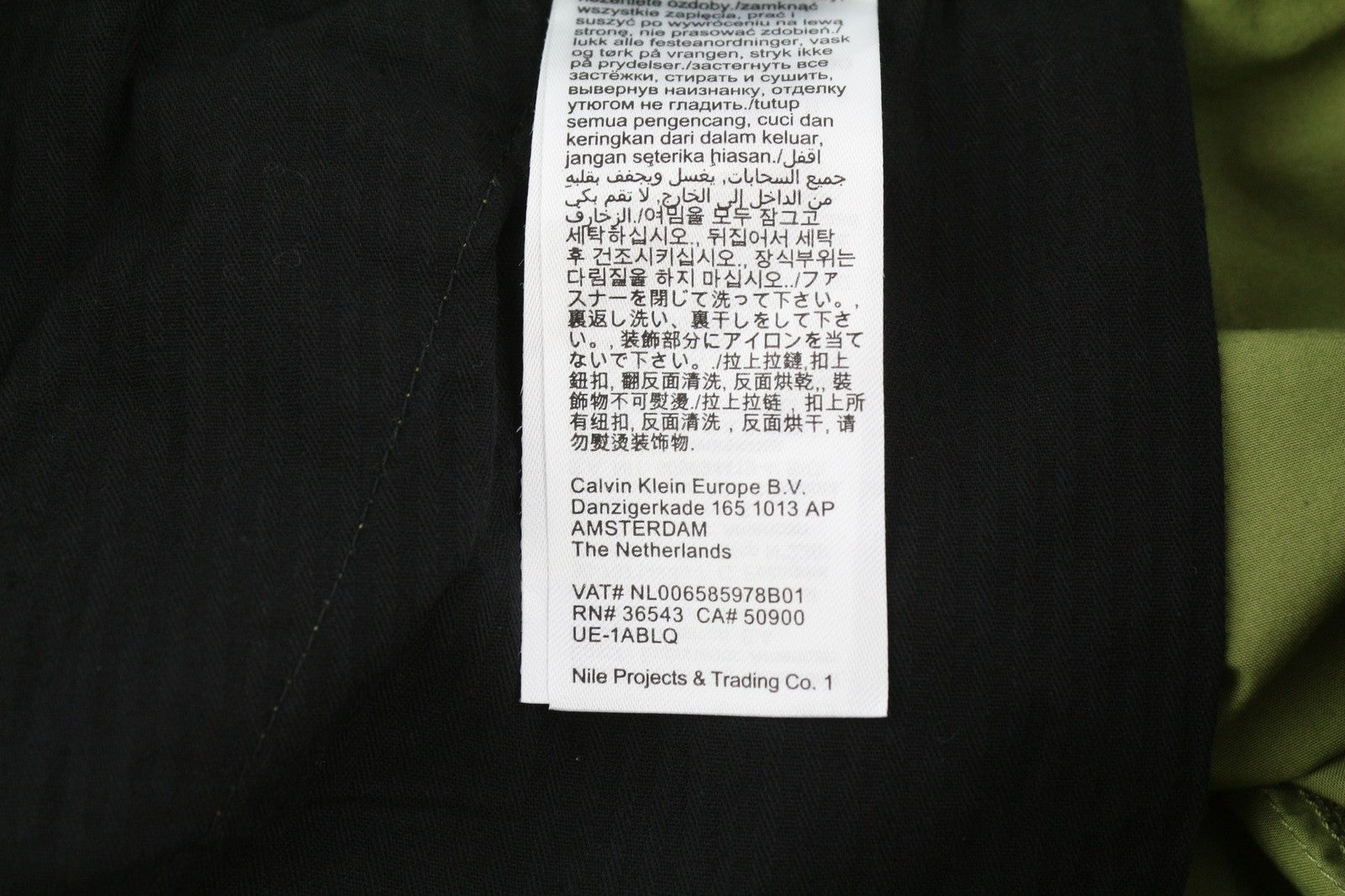 CALVIN KLEIN Utility Cotton Pop Men Trousers XL Green Elastic Waist Zip Cargo