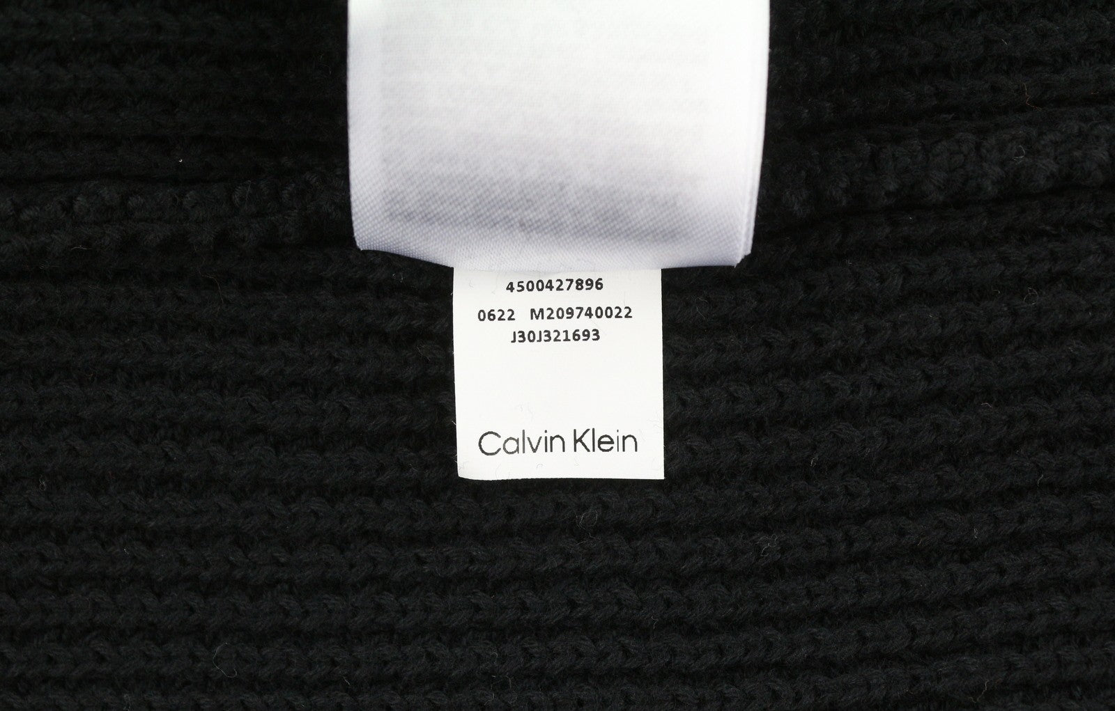CALVIN KLEIN Men Jumper M Black Waffle-Knit Stretch Hooded Pull On RRP139