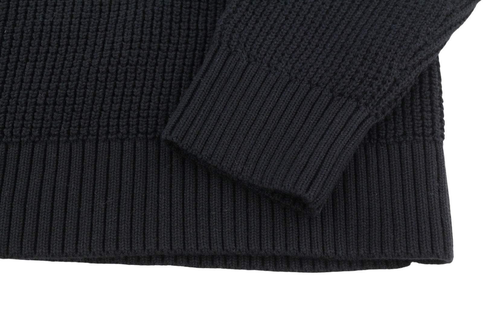CALVIN KLEIN Men Jumper M Black Waffle-Knit Stretch Hooded Pull On RRP139