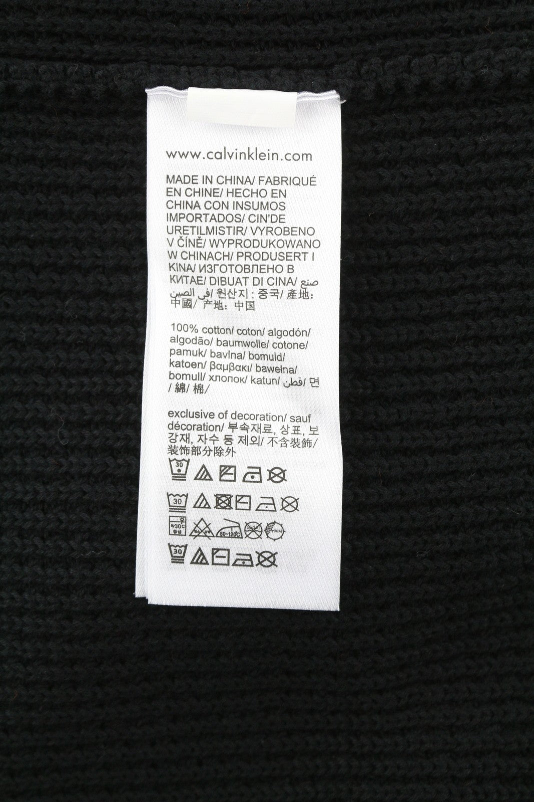 CALVIN KLEIN Men Jumper M Black Waffle-Knit Stretch Hooded Pull On RRP139