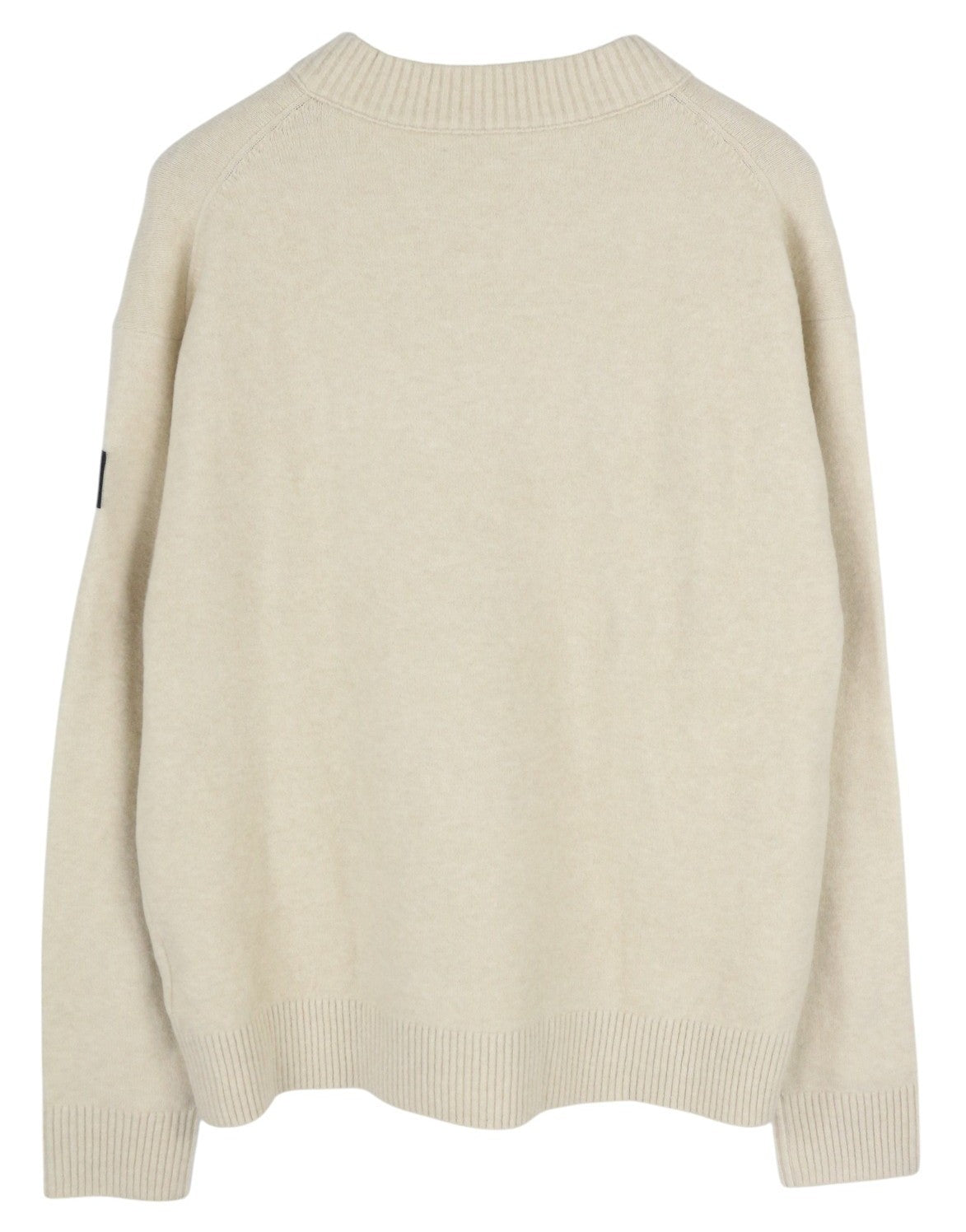 CALVIN KLEIN Lycra Blend Comfort Men Jumper M Beige Wool Blend V-Neck Pull On