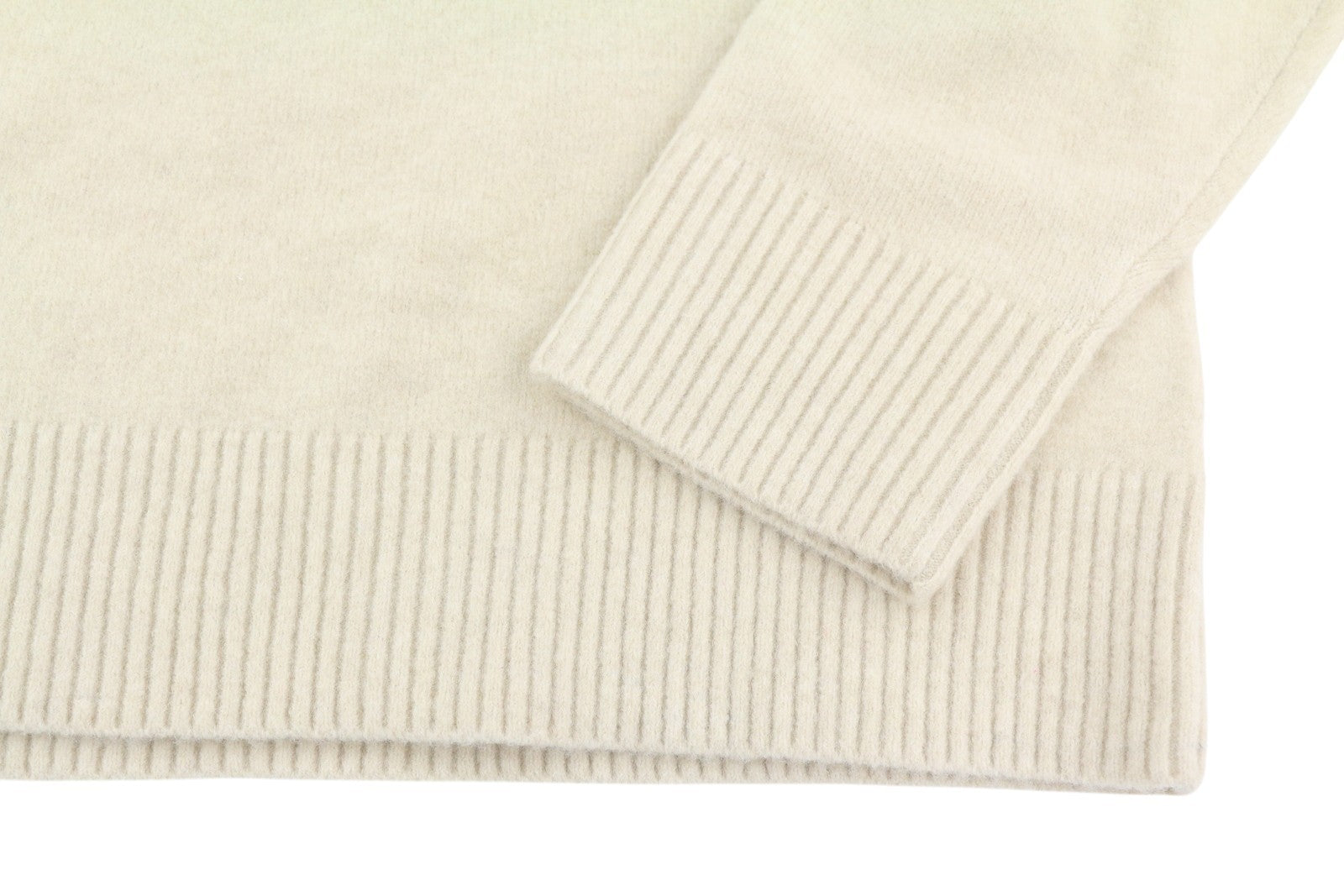 CALVIN KLEIN Lycra Blend Comfort Men Jumper XL Beige Wool Blend V-Neck Pull On
