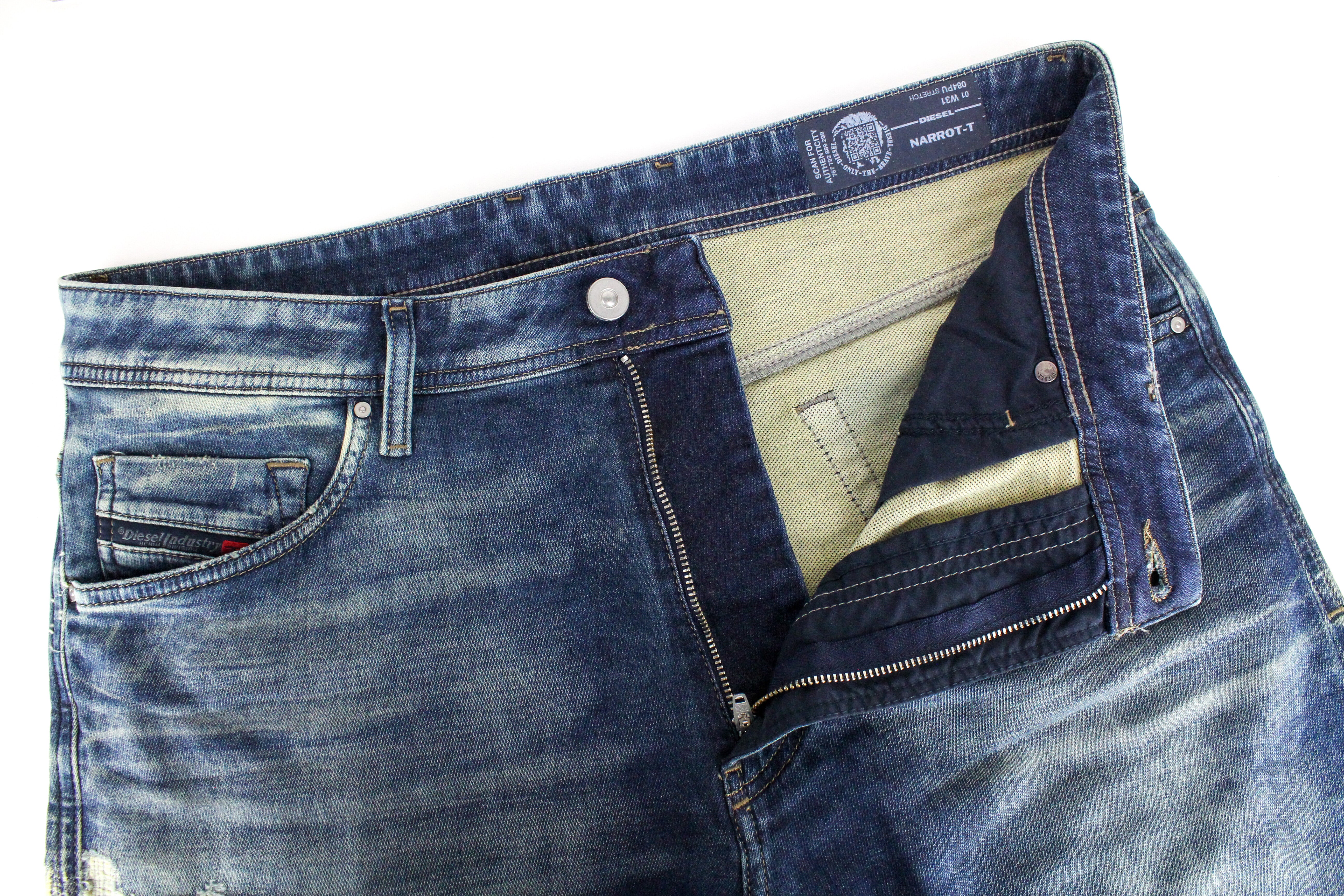 DIESEL Narrot-T ​​084PU vyriški W31 džinsai Slim Distressed Washed Sweat Jogg 