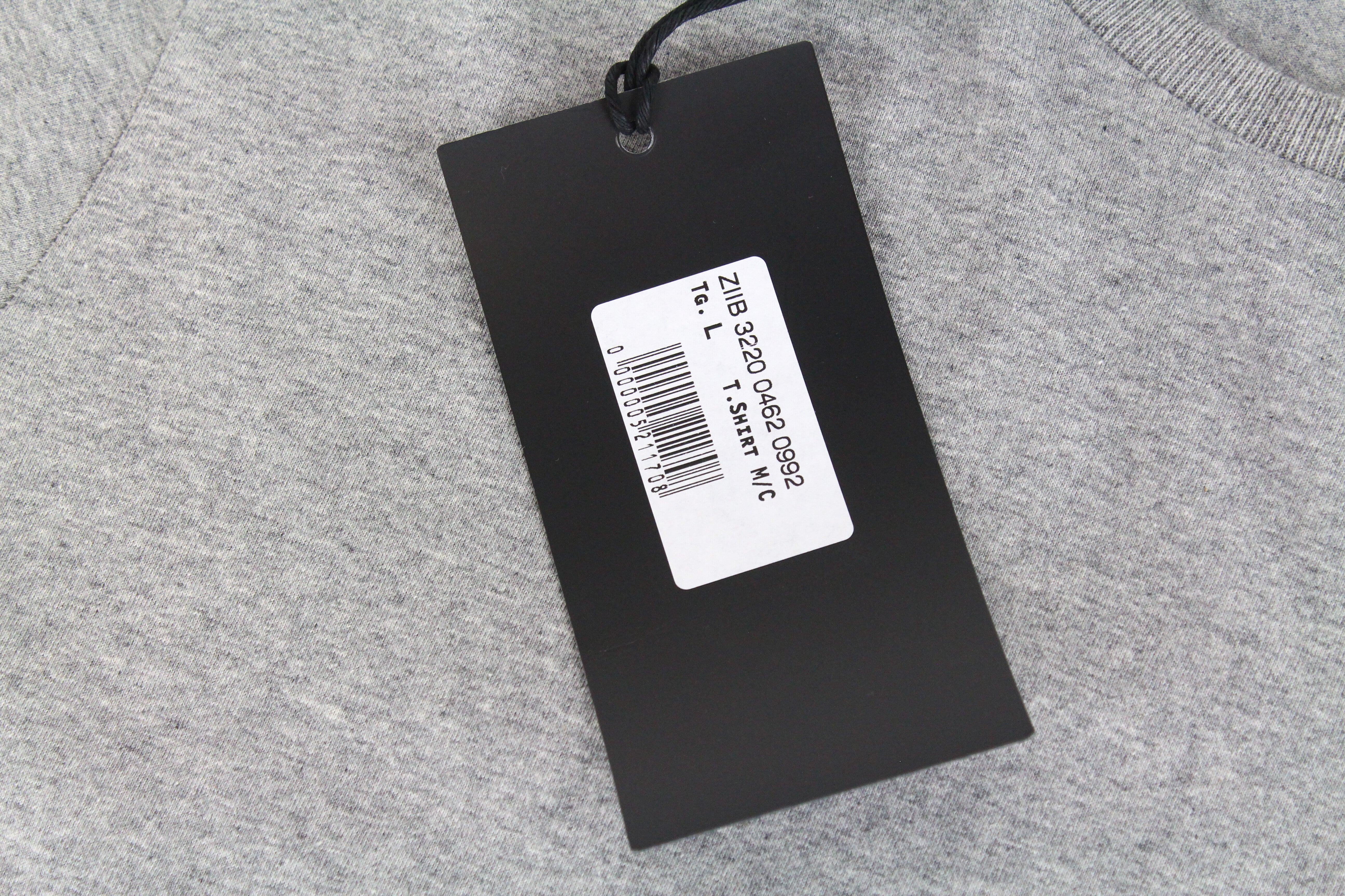 RICHMOND vyriški marškinėliai su trumpomis rankovėmis, L dydžio, vasariniai, medvilniniai, laisvalaikio stiliaus, su logotipu ir pilkais L dydžio marškinėliais 