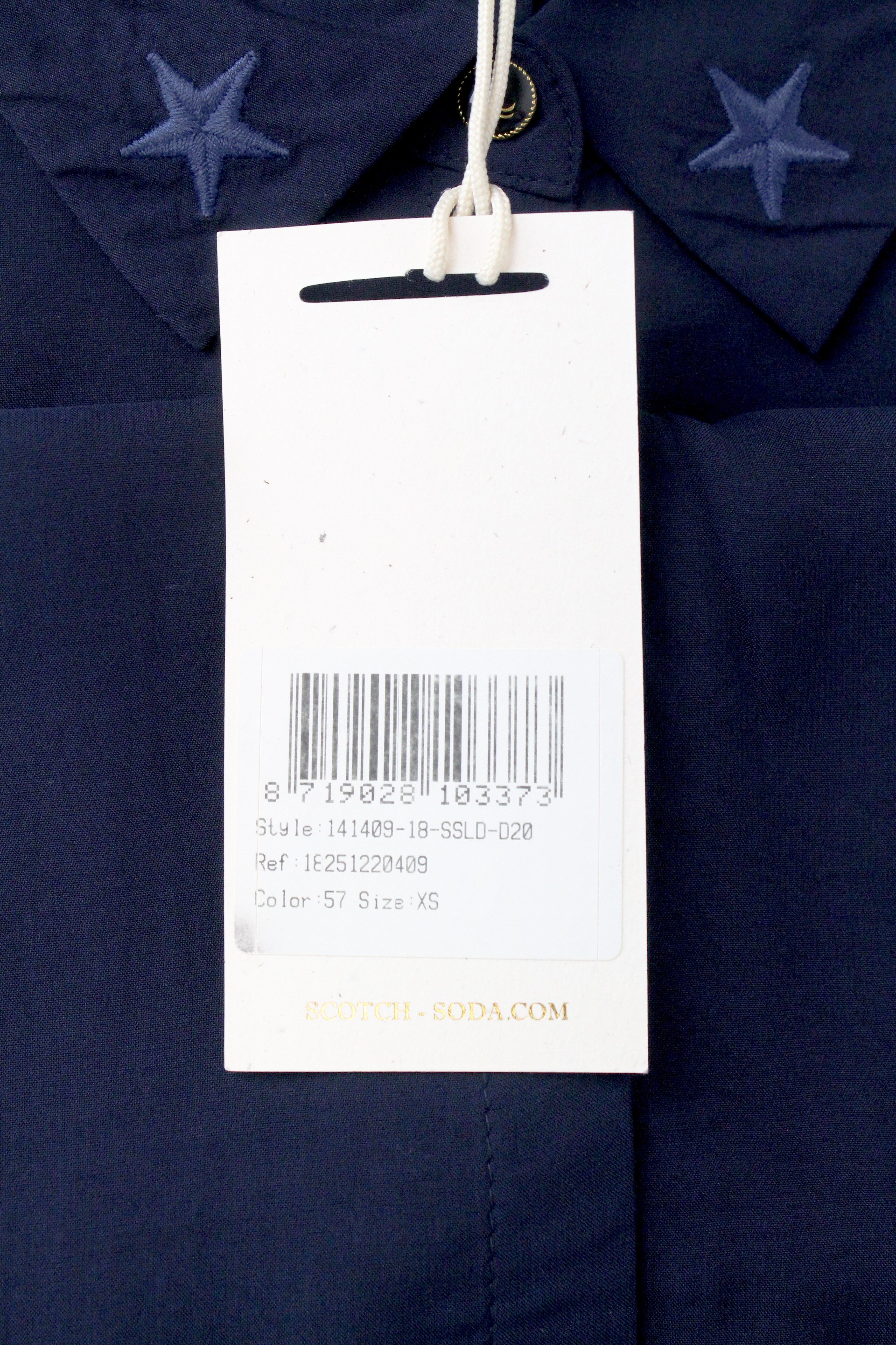 SCOTCH &amp; SODA mėlyni marškinėliai XS dydžio tamsiai mėlyni moteriški platėjantys lengvi marškinėliai su sagomis užsegamais marškiniais 