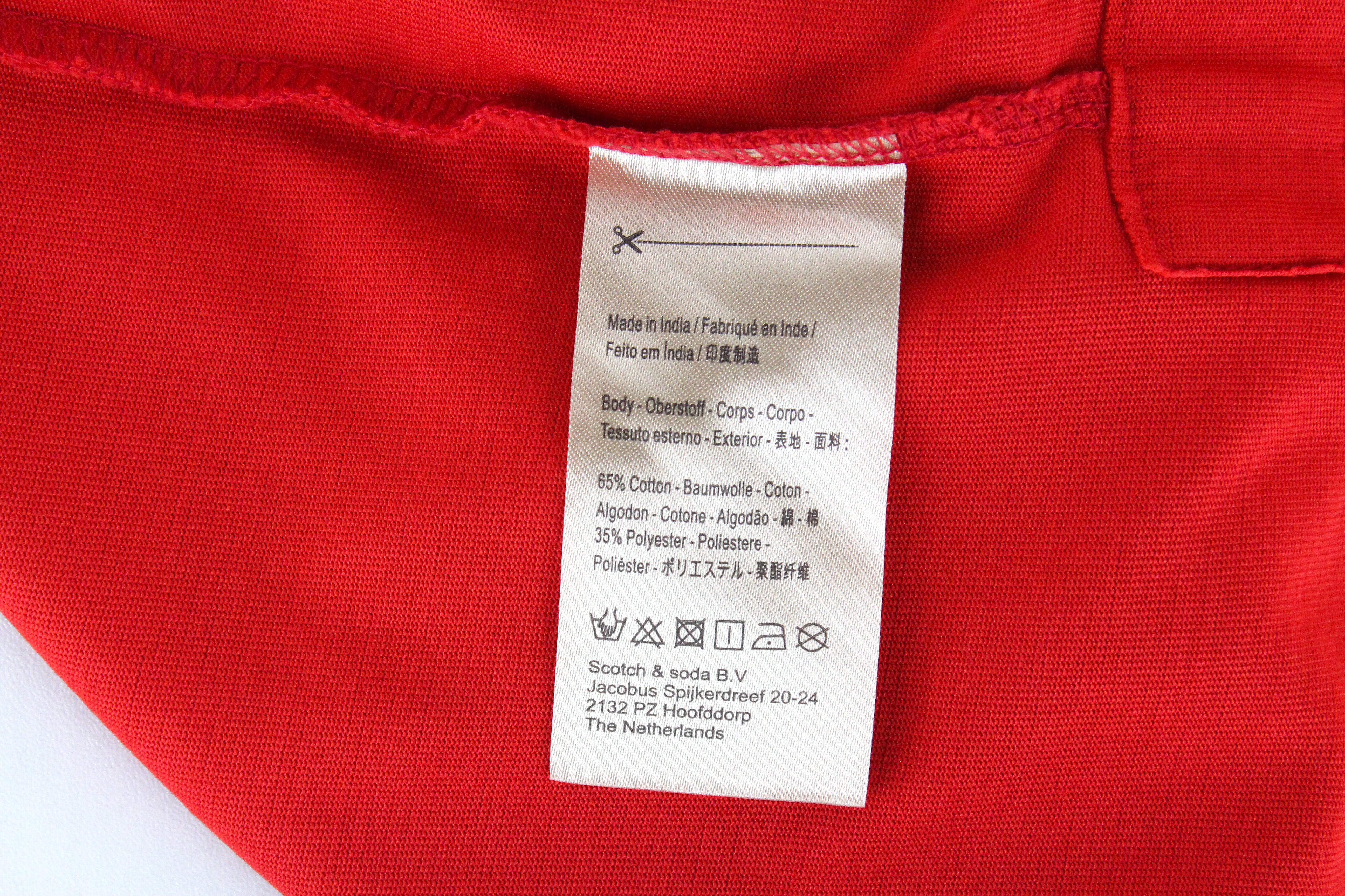 SCOTCH & SODA Ams Couture Men's T-Shirt ~L Red Blend Slogan Short Sleeve