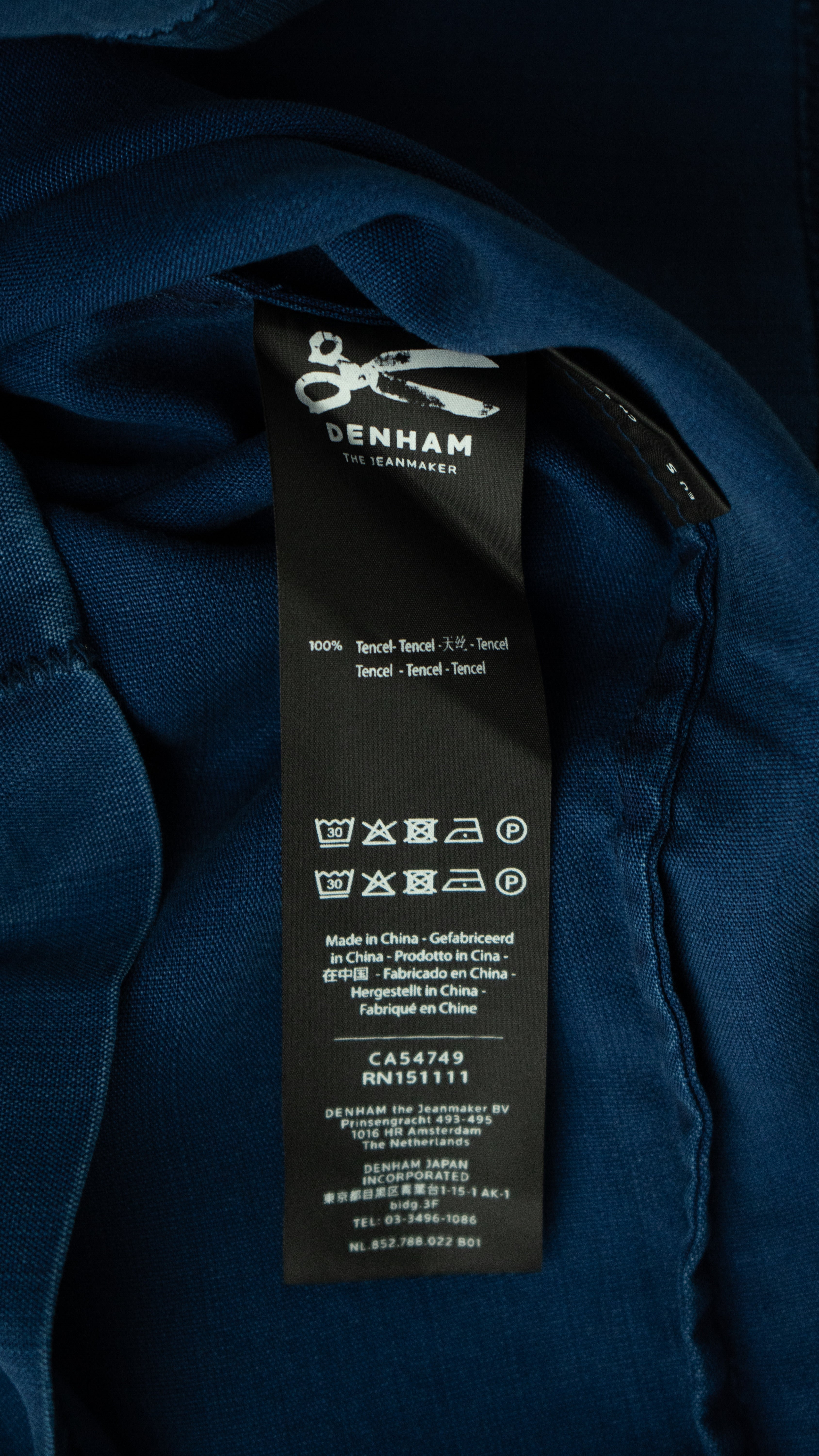 DENHAM Cascade Tee Women's S V-Neck Pullover Blue Short Sleeve Casual Top