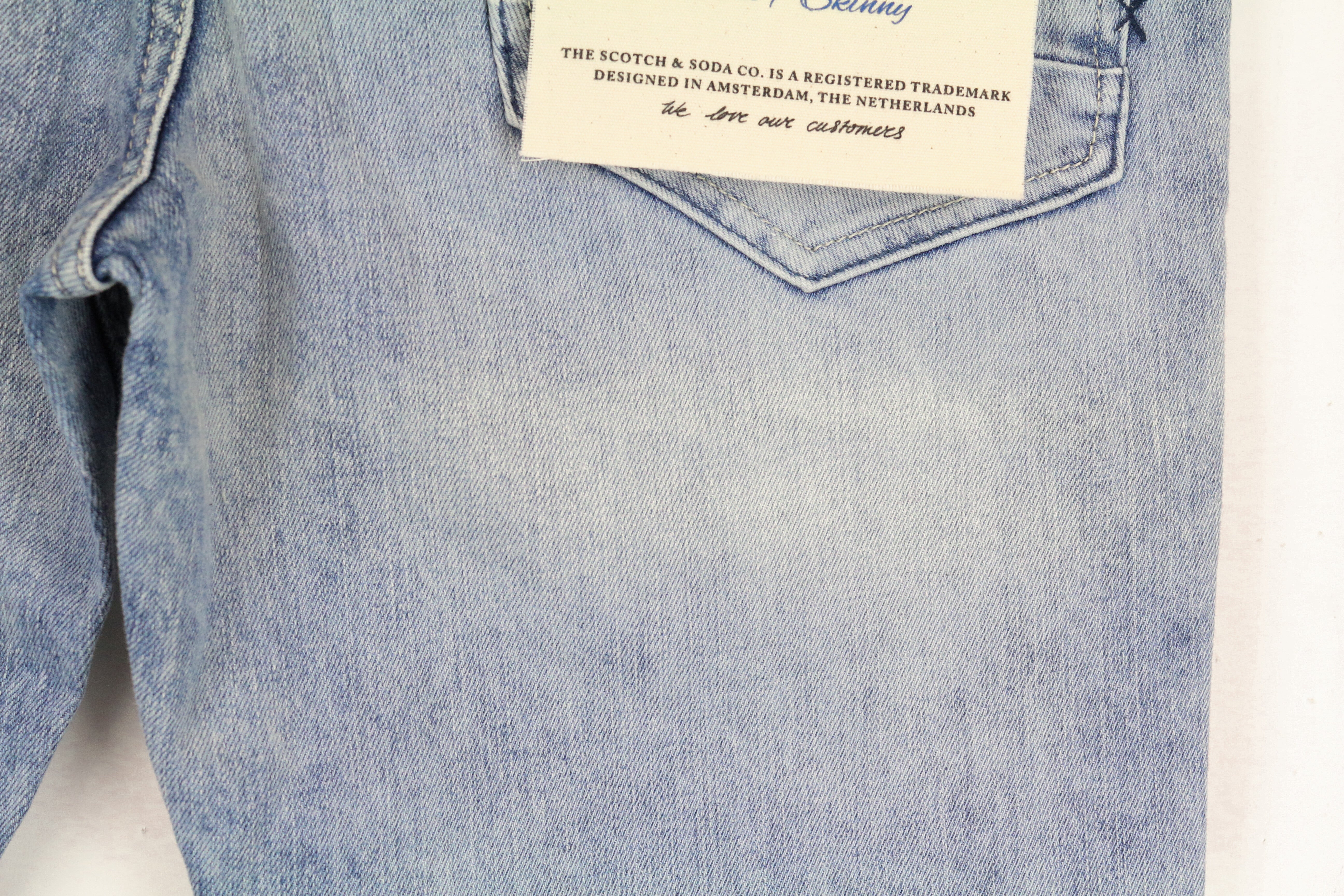 SCOTCH & SODA Skim Men's W34/L34 Slim Washed Blue Stretchy Denim Jeans