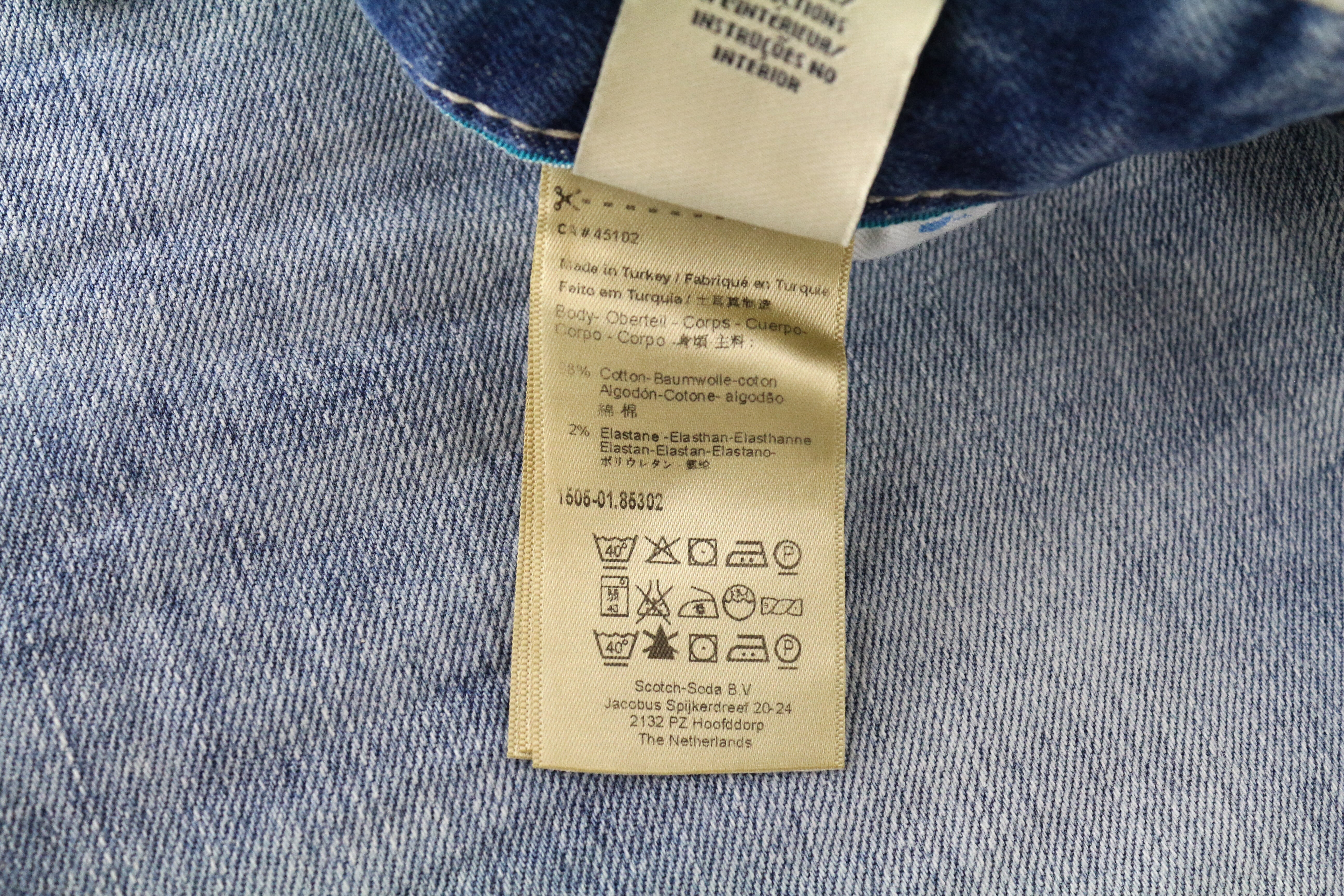 SCOTCH & SODA Skim Men's W34/L34 Slim Washed Blue Stretchy Denim Jeans