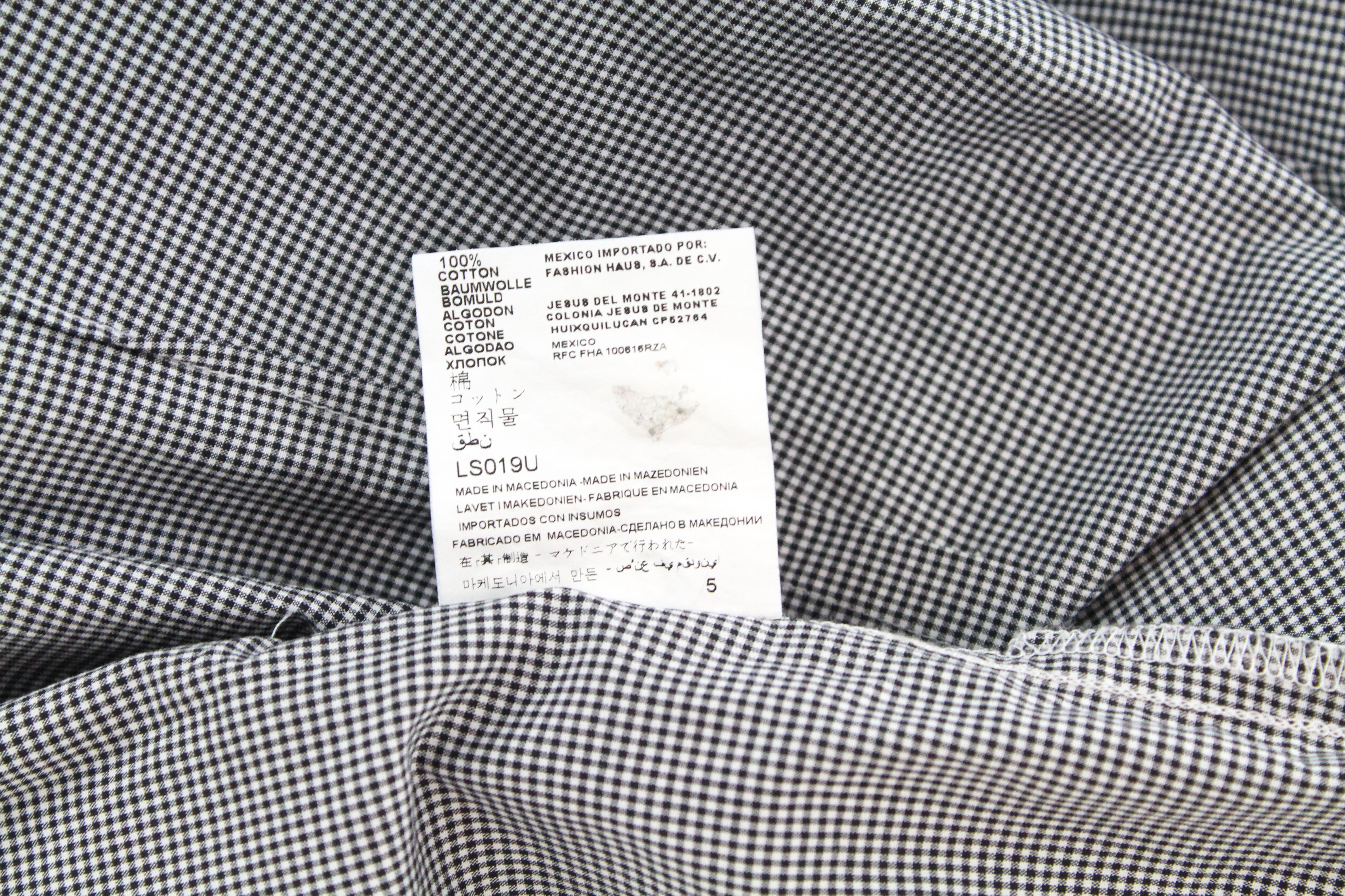 SUISTUDIO Women's Shirt 40R Grey Pure Cotton Long Sleeve Checked Button-Up