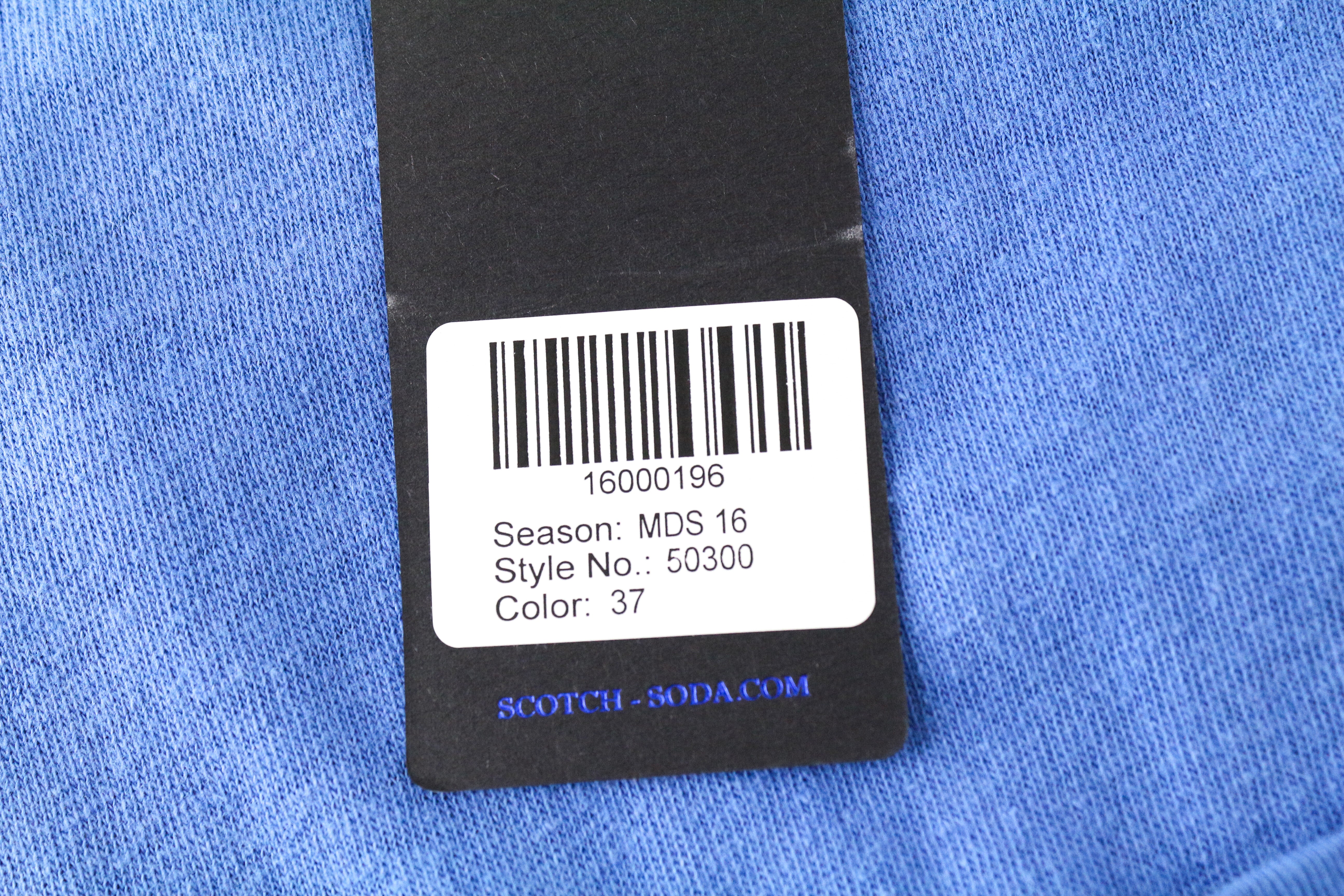 SCOTCH &amp; SODA Ams Blauw vyriški marškinėliai mėlyni ~M 3/4 rankovės laisvalaikio stiliaus su kišenėmis 