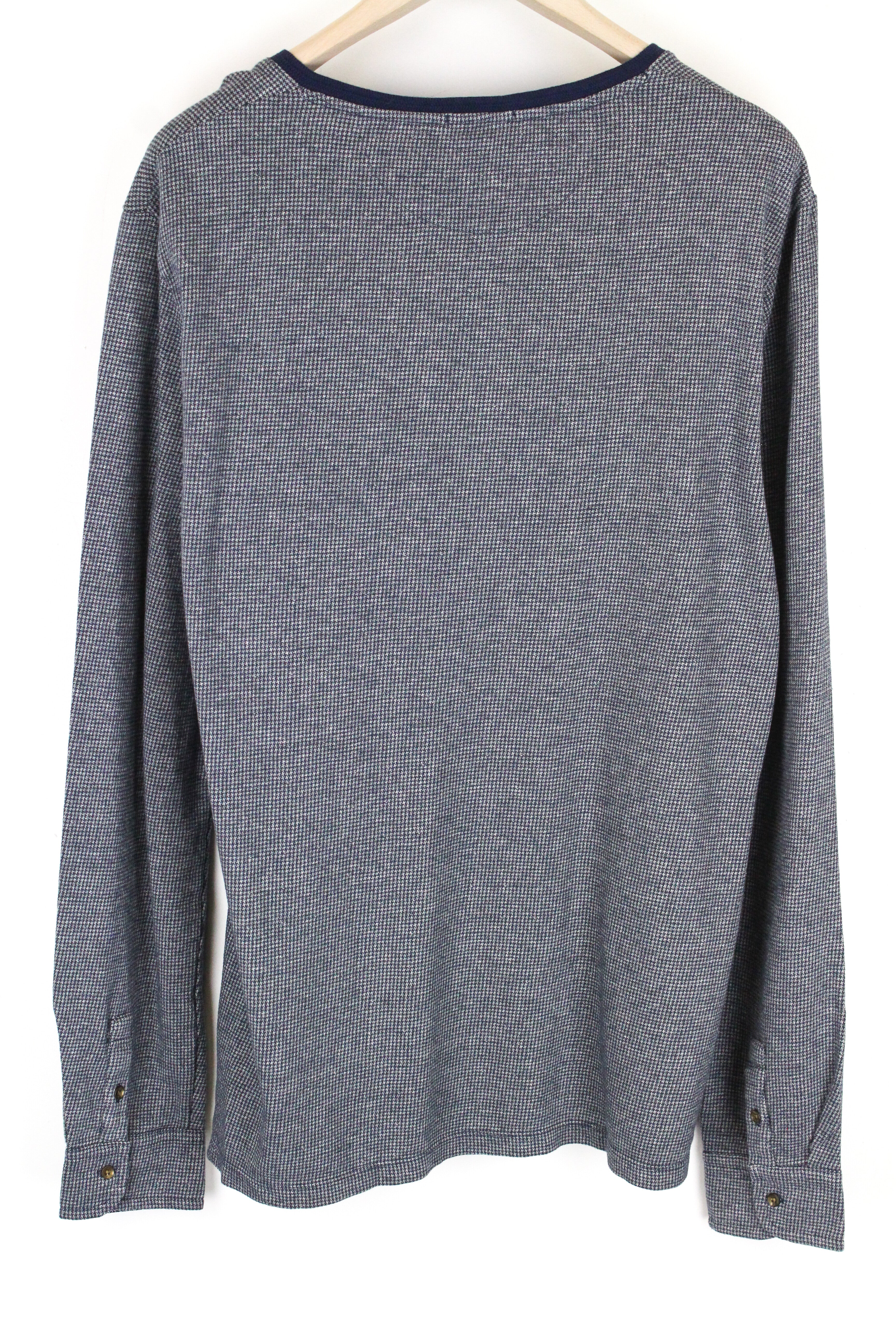 SCOTCH & SODA Ams Couture Men's Henley Pullover Sweatshirt XL Grey Blue Cotton