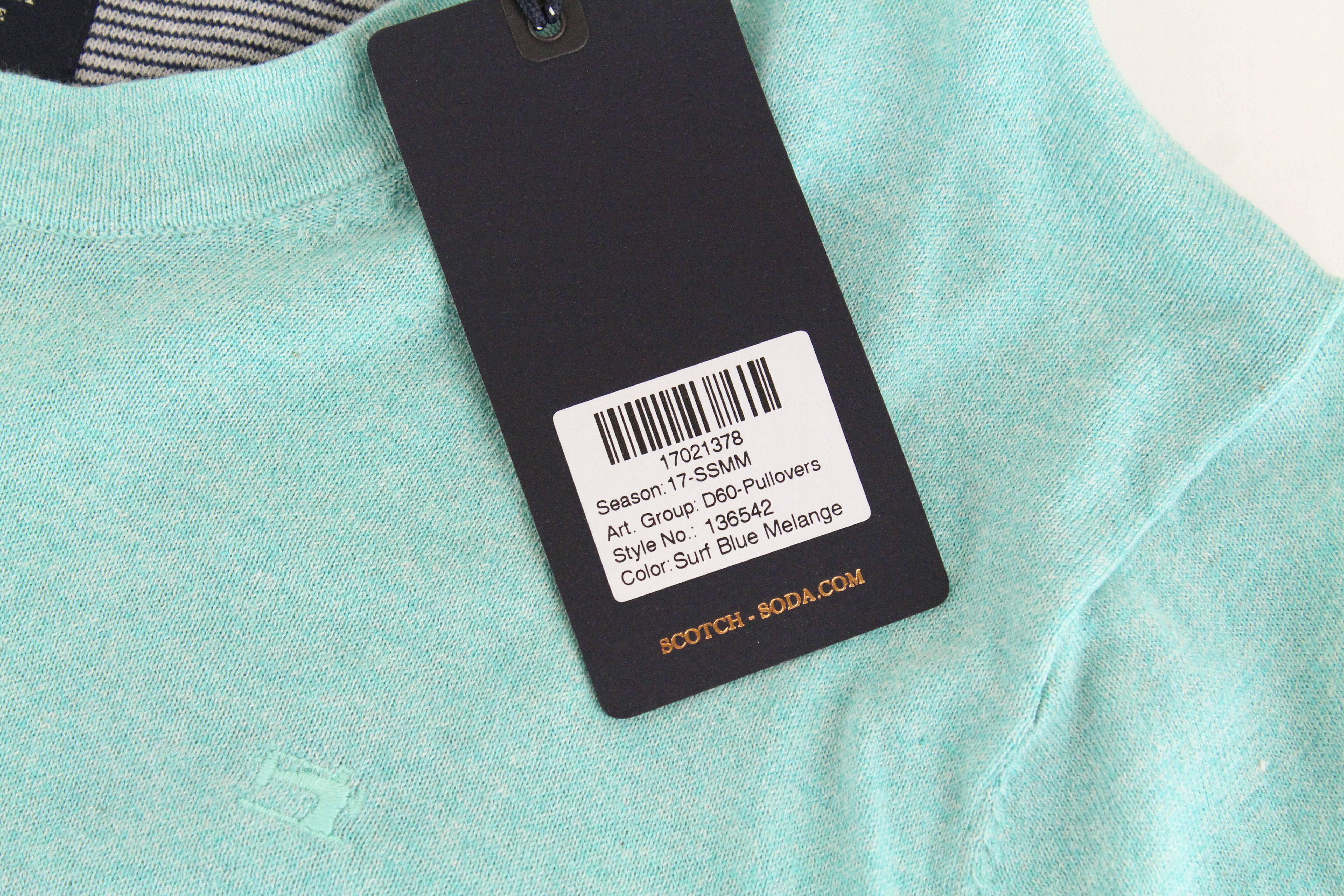 SCOTCH &amp; SODA Ams Couture vyriškas džemperis ~S mėlyno melanžo spalvos ilgomis rankovėmis 