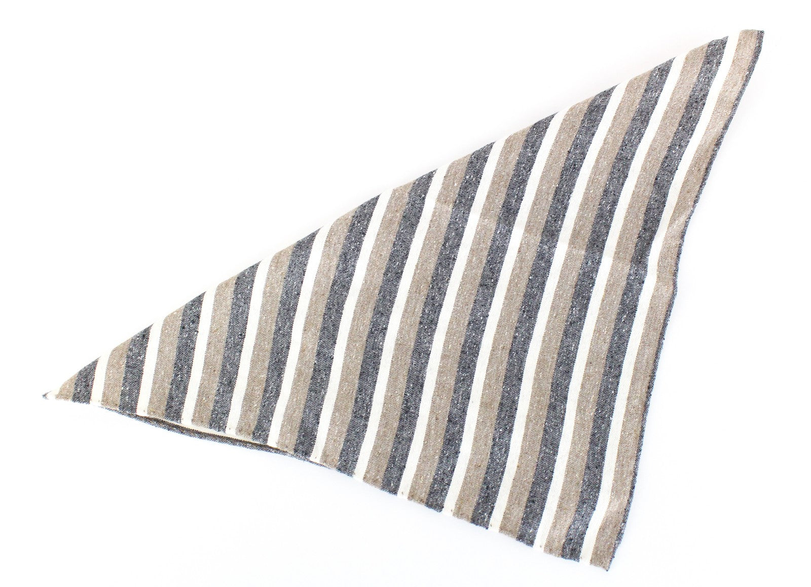 SUITSUPPLY Men Handkerchief 33 x 33 cm Brown Silk Cotton Striped Pocket Square