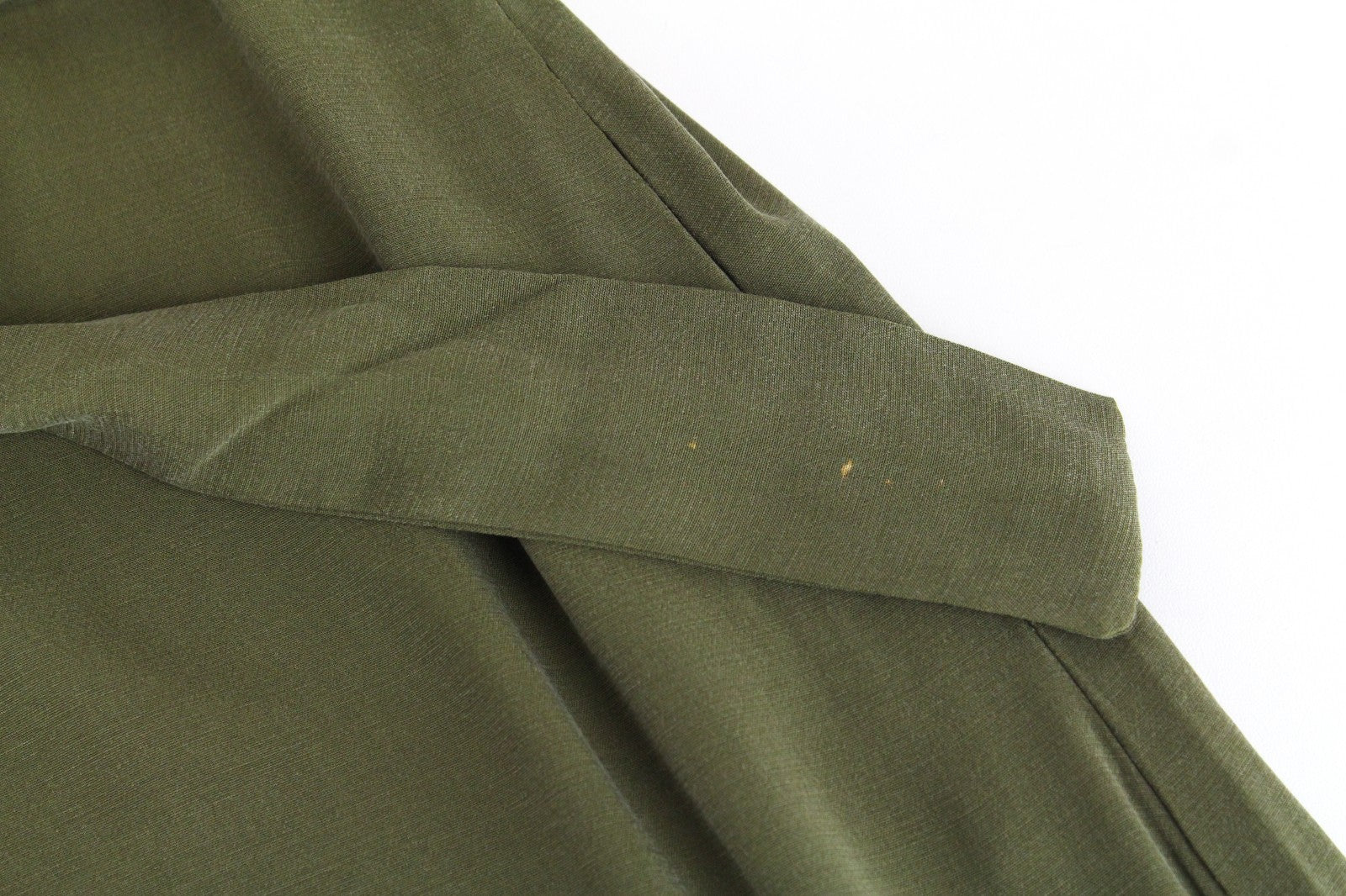 DENHAM Roxanne Women Dress L Green Short Sleeved Button-Up Belted Collared Long