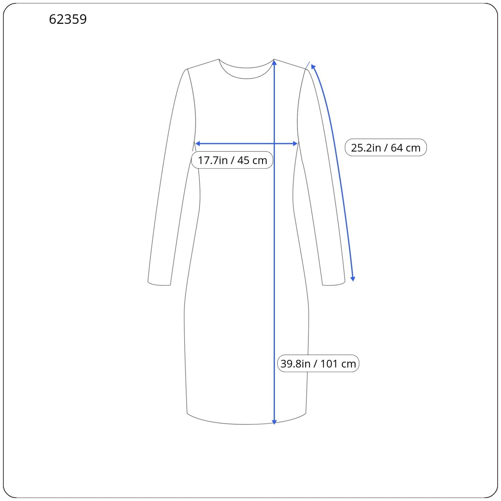 DENHAM Steal Women Dress M Blue Patterned Long Sleeve Pull On Over Knee Stretch