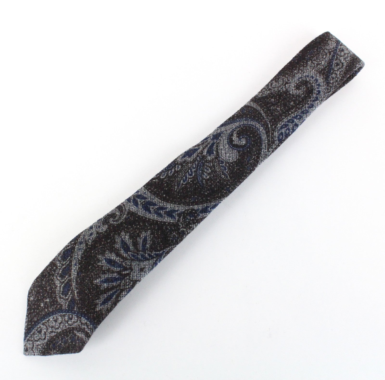 SUITSUPPLY Men Tie 150 x 8 cm Paisley Leaf Print Pointed-Ended Virgin Wool Silk