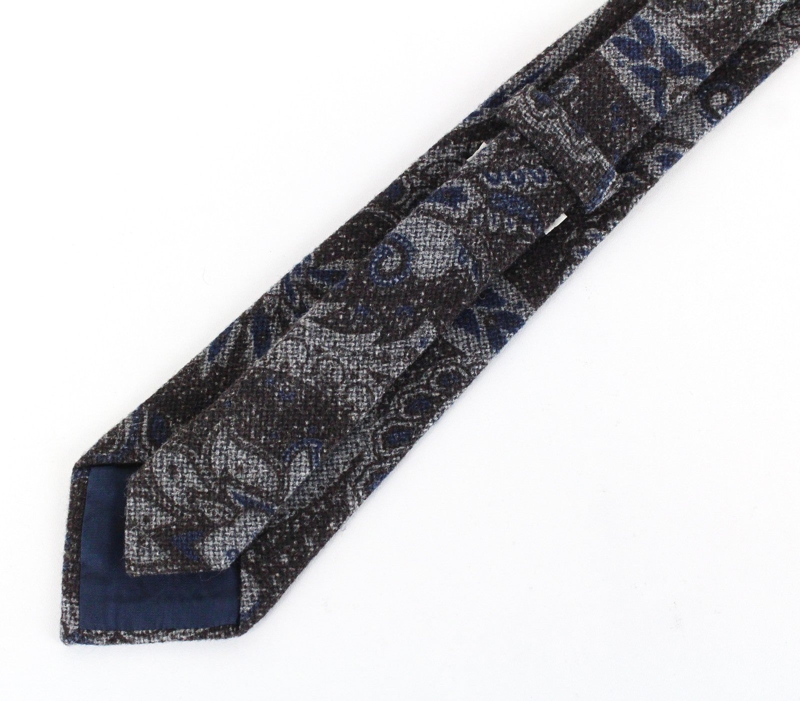 SUITSUPPLY Men Tie 150 x 8 cm Paisley Leaf Print Pointed-Ended Virgin Wool Silk