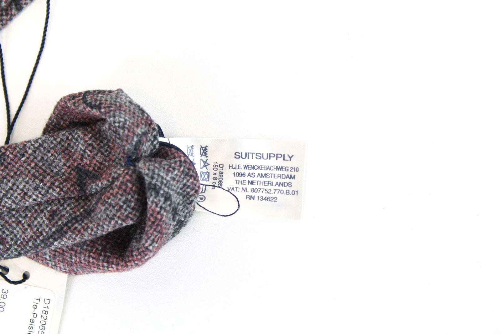 SUITSUPPLY Men Tie 150 x 8 cm Virgin Wool Silk Paisley Pink Print Pointed-Ended