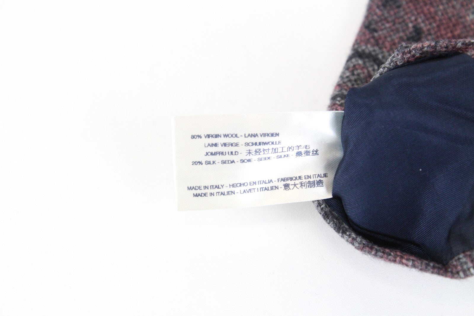 SUITSUPPLY Men Tie 150 x 8 cm Virgin Wool Silk Paisley Pink Print Pointed-Ended