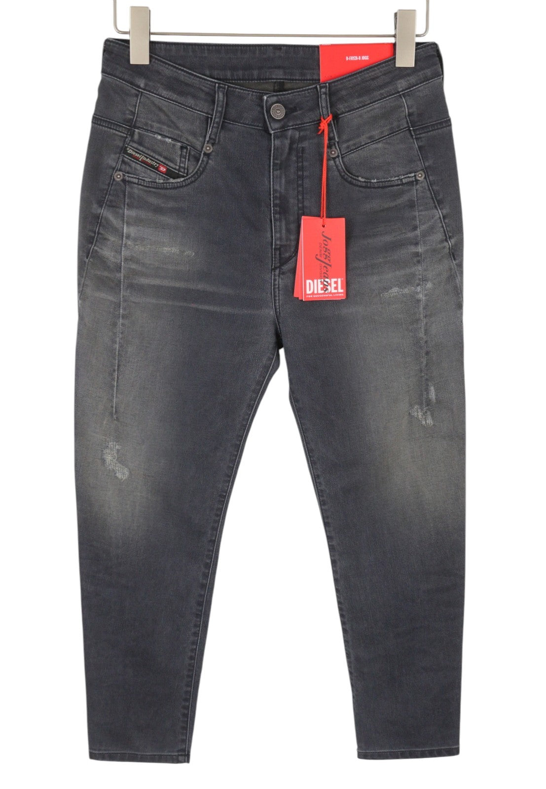 DIESEL D-Fayza-B Jogg 068FP Women Jeans W25 Grey Faded Distress Cropped RRP295
