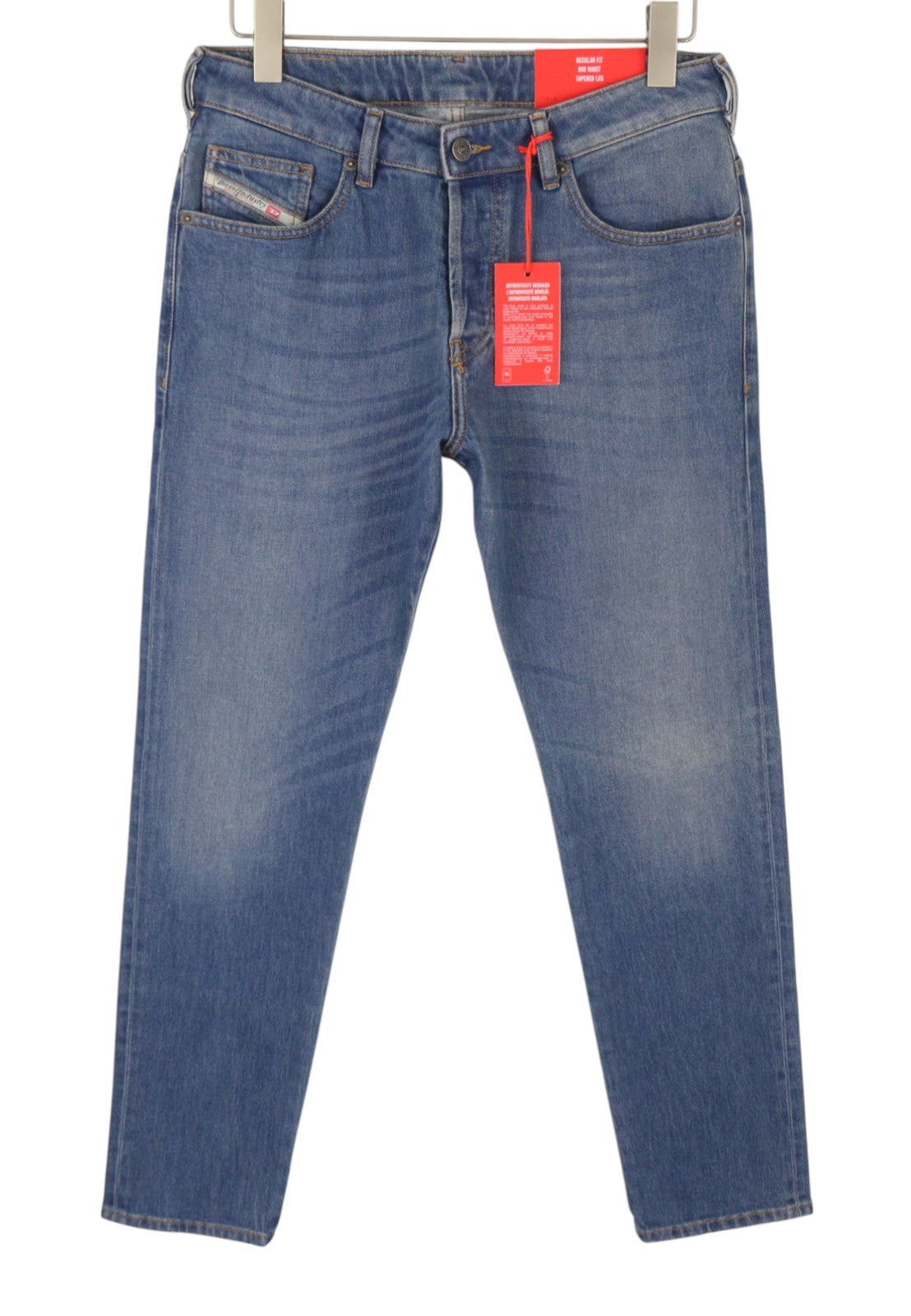 DIESEL D-Yennox 09G83 Men Jeans W30/L32 Blue Whiskers Faded Regular Tapered