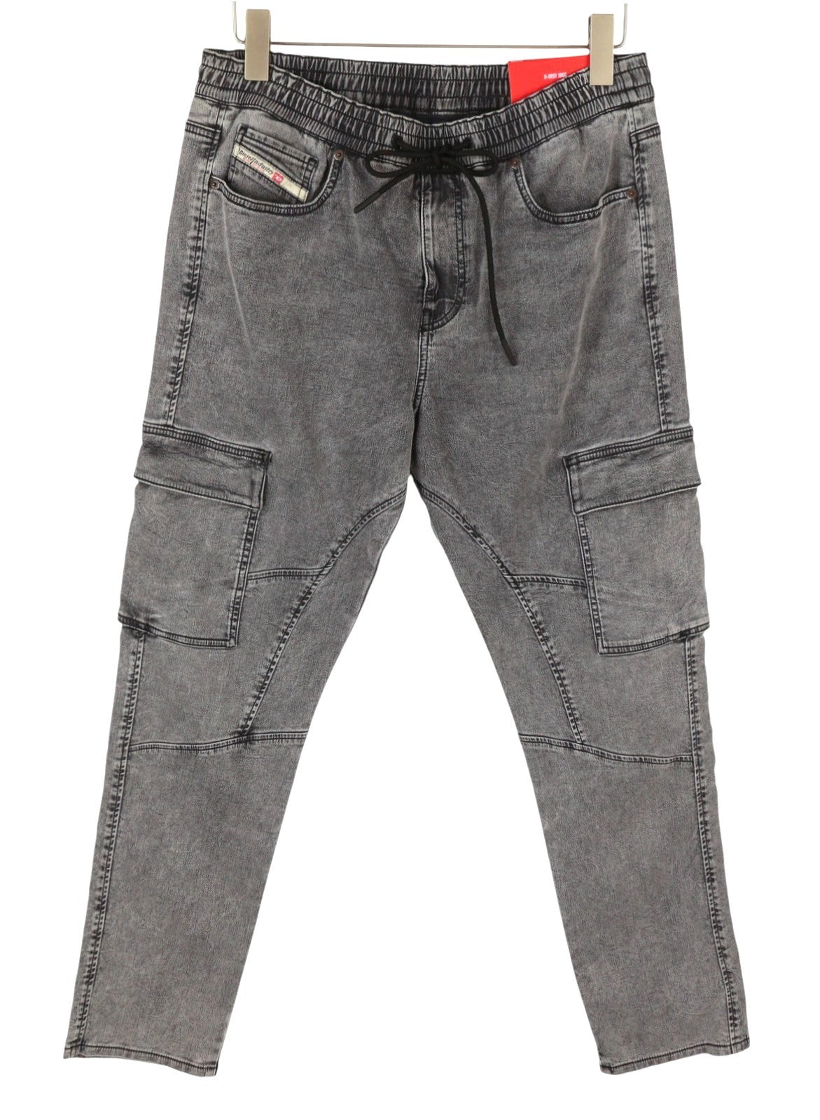 DIESEL D-Ursy Jogg 068DW Women Jeans W29 Grey Whiskers Faded Cargo Denim RRP295
