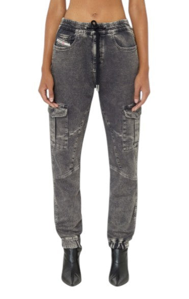 DIESEL D-Ursy-Ne 069ZF Women Jeans W25 Dark Grey Faded Cargo Denim RRP295