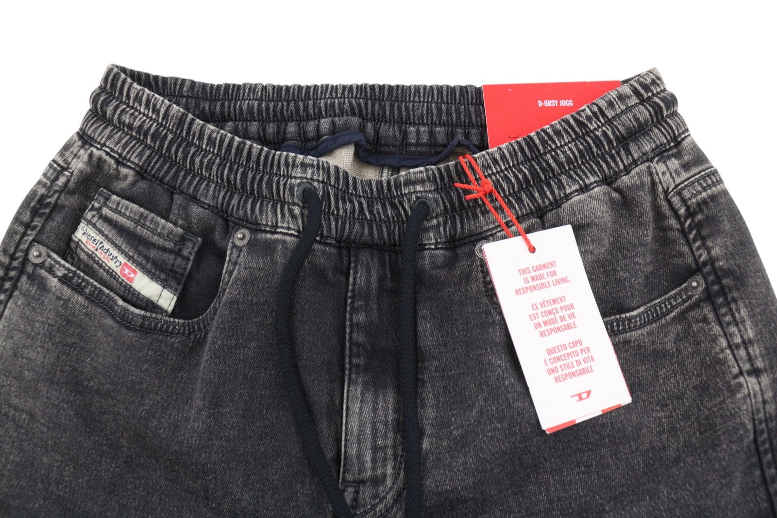 DIESEL D-Ursy-Ne 069ZF Women Jeans W25 Dark Grey Faded Cargo Denim RRP295