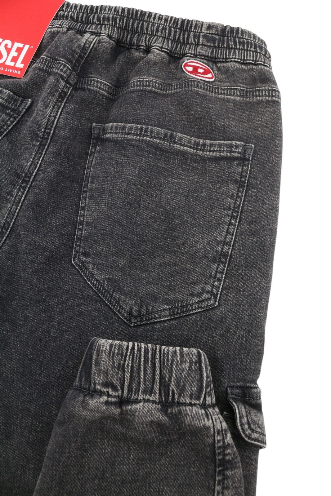 DIESEL D-Ursy-Ne 069ZF Women Jeans W25 Dark Grey Faded Cargo Denim RRP295